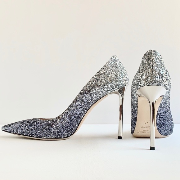 Jimmy Choo Shoes - RESERVED Jimmy Choo Romy Heels Silver Navy Ombré